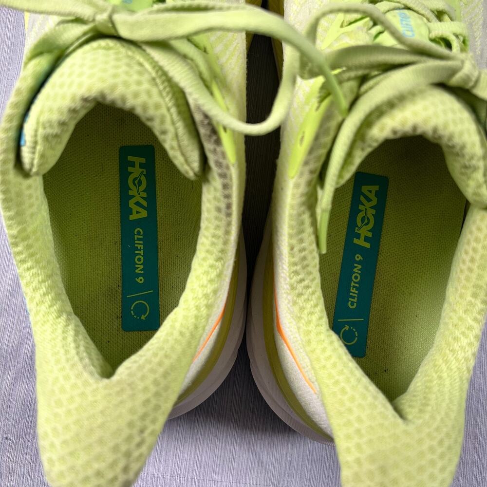 Hoka One One Clifton 9 Women's Size 9.5 Yellow Running Fitness Shoes 1127896 LCS - Picture 6 of 8